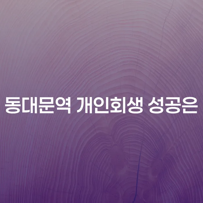 동대문역 개인회생 성공은