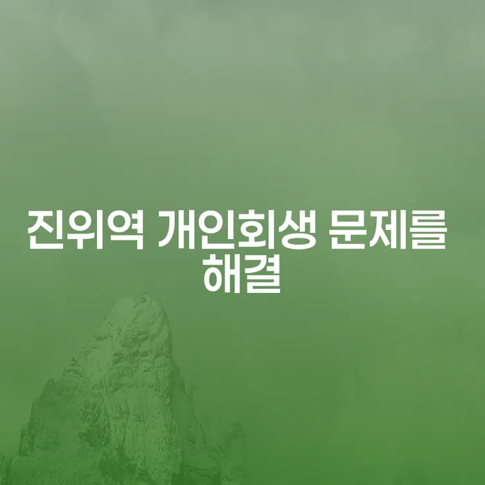 진위역 개인회생 문제를 해결