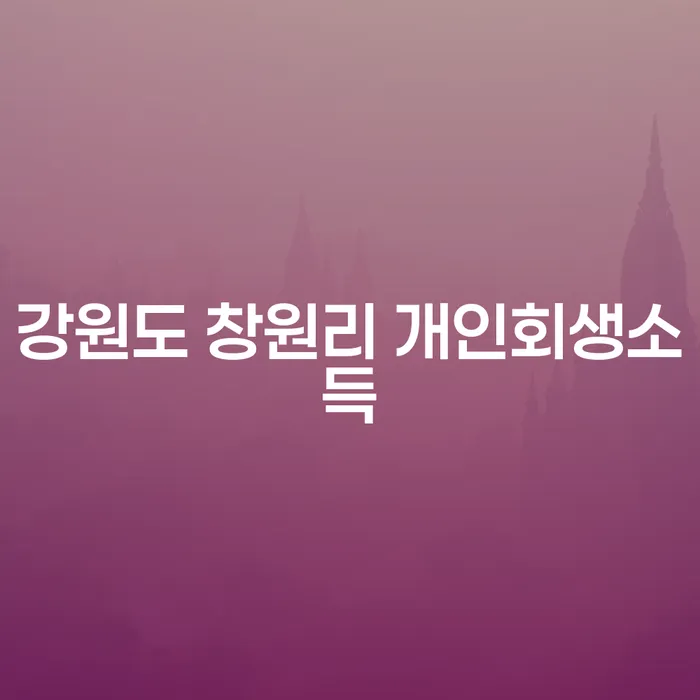 강원도 창원리 개인회생소득과 파산관재인을 알아보세요!